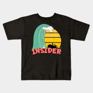 Insider Funny surfer cat Kids T-Shirt